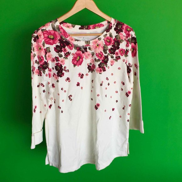 Karen Scott Sport Floral top - Picture 1 of 6